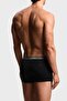 Men's Logo Detailed Elastic Waistband Stretchy Cotton Triple Pack Black Boxer Briefs - 3