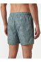 Men's All Logo Patterns Short Length Normal Waist Relaxed Fit Turquoise Swim Trunks - 2