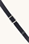 Men's Silk and Leather Detailed Metallic Buckle Patterned White-Blue Belt - 3