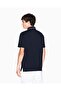 Men's Brand Logo Regular Fit Cotton Short Sleeve Navy Blue Polo Collar T-Shirt - 3
