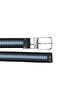 Men's Silk and Cotton Blend Reversible Metallic Buckle Blue Belt - 2