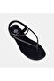 Women's Black Flip-Flop Sandals with Elastic Back and Stone Detail - 7