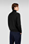 Men's High Collar Comfortable Cotton Blend Black Knitwear - 4