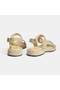 Women's Beige Suede Buckle Sandals - 5