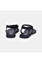 Women's Black Flip-Flop Sandals with Elastic Back and Stone Detail - 5