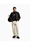 Men's 100% down Stand Collar Zippered Long Sleeve Khaki Coat - 2