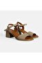 Mink Women's Leather Sandals with Buckle Detail