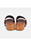 Women's Dark Brown Studded Detailed Thick Heeled Suede Slippers - 5