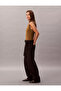 Cotton Seamed Pant Women's Black Fabric Pants - 5