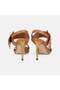 Women's Orange Crocodile Printed Thin Heeled Leather Evening Dress Sandals - 5