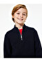 Half Zipper Long Sleeve Viscose Blend Knitwear Sweater