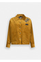 Women's Regular Cut Cotton Velvet Yellow Jacket with Pocket Detail - 6