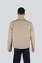 Men's Stand Collar Long Sleeve 100% down Pocket Detail Quilted Beige Coat - 3