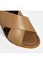 Women's Brown Leather Sandals with Buckle Detail - 6