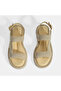 Women's Beige Suede Buckle Sandals - 7