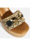 Women's Black Buckle Accessory Leather Detailed Wedge Heeled Sandals - 8