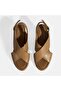 Women's Brown Leather Sandals with Buckle Detail - 7