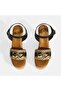 Women's Black Buckle Accessory Leather Detailed Wedge Heeled Sandals - 7