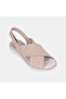 Women's Beige Desacomfort Cross-Strapped Nubuck Leather Sandals - 7