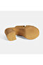 Women's Tan Suede Heeled Slippers - 4