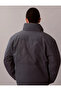 Men's Stand Collar Ck Logo Printed Inflatable Black Coat - 5
