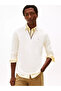 Men's Regular Fit Cotton Half Zipper Long Sleeve White Polo Collar T-Shirt