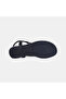 Women's Black Flip-Flop Sandals with Elastic Back and Stone Detail - 4