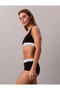Women's Square Neck Elastic Tight Calvin Lettering Patterned Black1 Bralet - 3