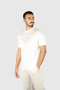 Men's Regular Fit Round Neck Logo Embroidered Cotton Short Sleeve White T-Shirt - 2
