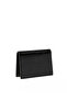 Men's Shiny Surface Horizontal Line Embroidered Leather Black Wallet - 2