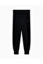 Women's Comfortable Fit Black Trousers with Elastic Waist and Cuffs and Logo Print - 5