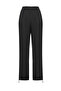 Women's Pleated Regular Fit Black Trousers with Elastic Waist and Cuffs - 2