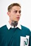Men's Contrast Pocket Oversize Polo Collar T-Shirt Oil Green - 2
