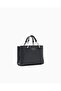 Women's Leather Short and Long Handle Black Shoulder Bag with Large Internal Compartment - 2