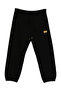 Men's Regular Fit Logo Label Black Trousers with Elastic Waist and Cuffs