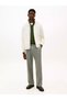 Men's Regular Fit Stand Collar Zippered Quilted Patterned Contrast Sleeves White Jacket - 2