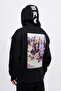 Men's Fast Furious Printed Hooded Oversize Sweatshirt Black - 3
