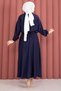 Crop Jacket Skirted Sports Suit Navy Blue - 7