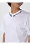 Men's Regular Fit White Cotton Short Sleeve T-Shirt with Logo Detail on the Collar - 3