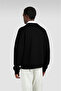 Men's Comfortable Fit Big Shark Logo Cotton Long Sleeve Black Sweatshirt - 3