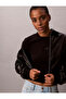 Women's Cotton Crew Neck Long Sleeve Black T-Shirt - 5