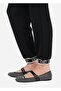Women's Regular Fit Woven Fabric Black Trousers with Elastic Waist and Cuffs - 6