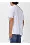 Men's Regular Fit White Cotton Short Sleeve T-Shirt with Logo Detail on the Collar - 2
