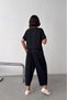 Women's Black t Sleeve Stretch Fabric Tracksuit Set Nj19 - 6