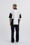 Men's Piping and Contrast Printed Polo T-Shirt Ecru-Black - 4