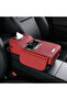 Car Armrest Heightening Pad with Cup Holder & Tissue Box (Burgundy)