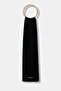 Men's Wool Smooth Knitted Fabric Logo Embroidered Black Shawl & Scarf & Foulard