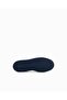 Men's Round Toe Lace-Up Rubber Sole Leather Navy Blue Sneaker - 6