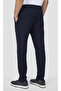 Men's Regular Fit Straight Leg Cotton Fit Navy Blue Sweatpants - 3