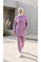 2273_Green Hijab Hooded Tracksuit Set - 3 Thread, with Pockets, Oversized Comfortable Fit, Seasonal Sportswear - 2